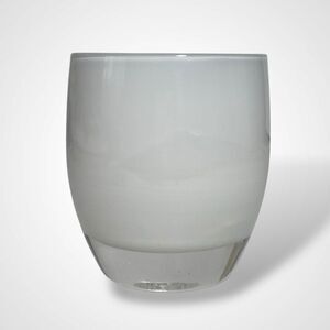 Glassybaby Cherish Votive Candle Holder White Hand Blown Glass Pre Triskelion